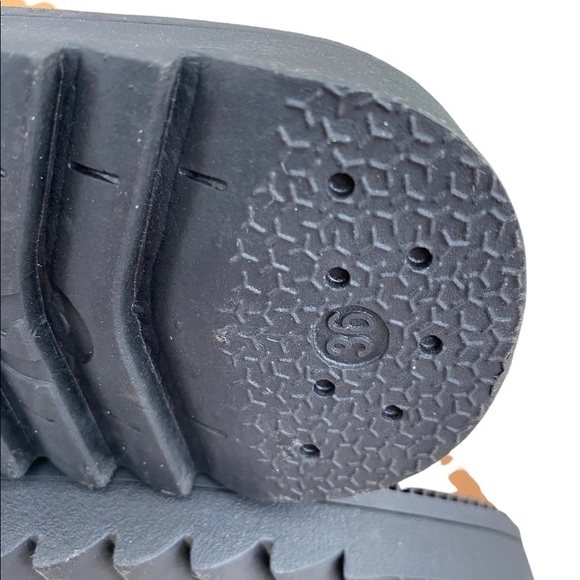 NEW Ankle Boots Brown Pom-Pom Bow Accent Faux Shearling Lined Plush Sz 36 - Picture 6 of 7